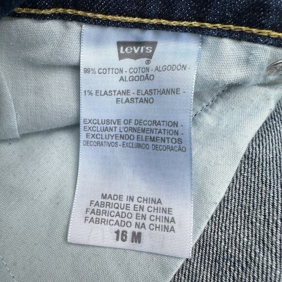 Levis Mid Rise Skinny Jeans Dark Wash Size 16M 99% Cotton Pants Fit Snug 14 - Picture 8 of 11